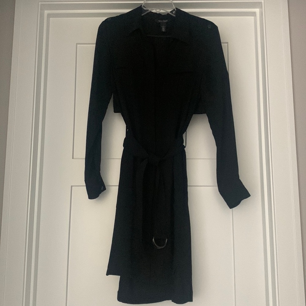 Dress with front buttons to hem and pockets.